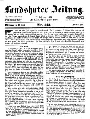 Landshuter Zeitung Mittwoch 29. Juni 1859