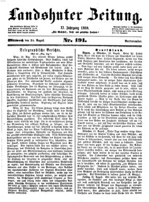 Landshuter Zeitung Mittwoch 24. August 1859