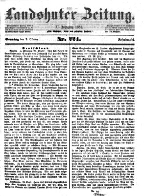 Landshuter Zeitung Sonntag 2. Oktober 1859