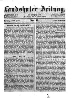 Landshuter Zeitung Samstag 21. Januar 1860