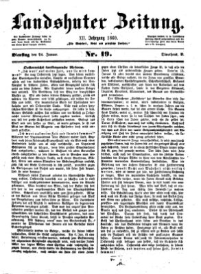 Landshuter Zeitung Dienstag 24. Januar 1860