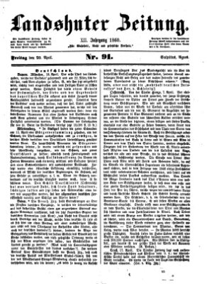 Landshuter Zeitung Freitag 20. April 1860