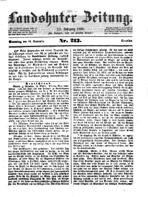Landshuter Zeitung Sonntag 16. September 1860