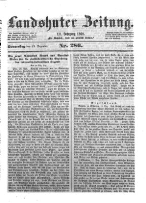 Landshuter Zeitung Donnerstag 13. Dezember 1860