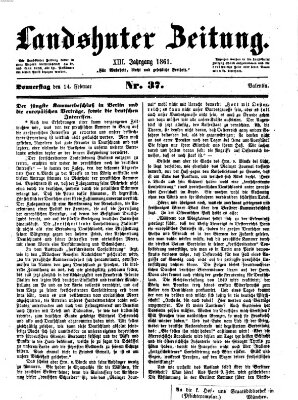 Landshuter Zeitung Donnerstag 14. Februar 1861