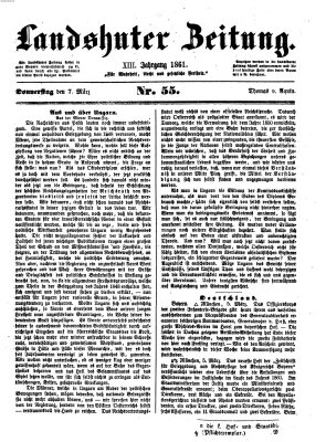 Landshuter Zeitung Donnerstag 7. März 1861