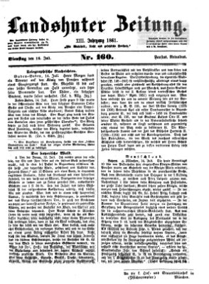 Landshuter Zeitung Dienstag 16. Juli 1861