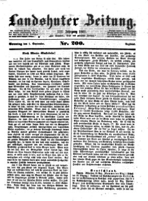 Landshuter Zeitung Sonntag 1. September 1861