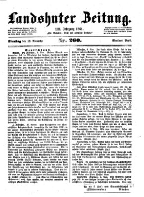 Landshuter Zeitung Dienstag 12. November 1861