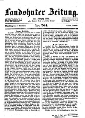 Landshuter Zeitung Samstag 16. November 1861