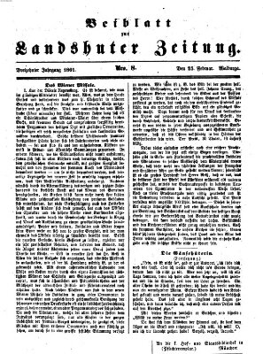 Landshuter Zeitung Montag 25. Februar 1861