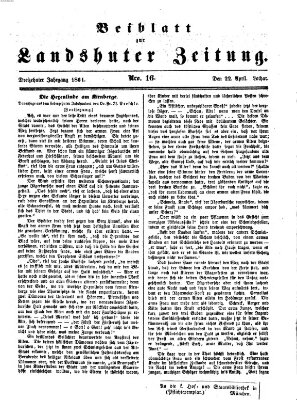 Landshuter Zeitung Montag 22. April 1861