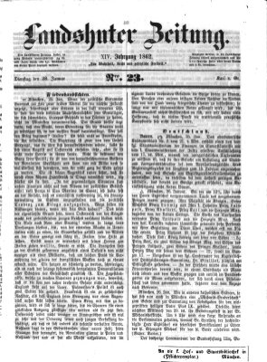Landshuter Zeitung Dienstag 28. Januar 1862