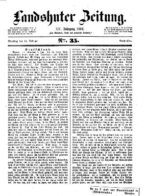 Landshuter Zeitung Dienstag 11. Februar 1862