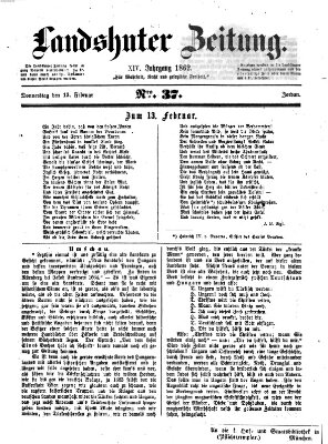 Landshuter Zeitung Donnerstag 13. Februar 1862