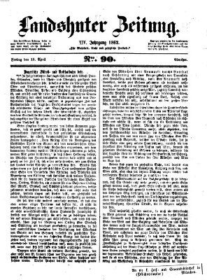 Landshuter Zeitung Freitag 18. April 1862