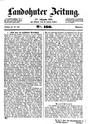 Landshuter Zeitung Dienstag 22. Juli 1862