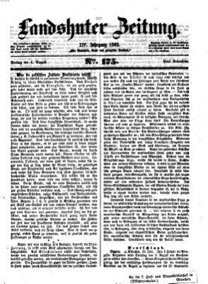 Landshuter Zeitung Freitag 1. August 1862
