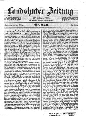 Landshuter Zeitung Donnerstag 30. Oktober 1862