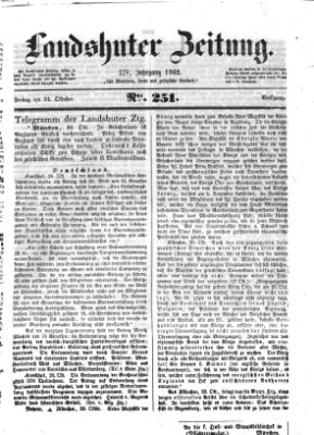 Landshuter Zeitung Freitag 31. Oktober 1862