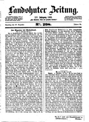 Landshuter Zeitung Samstag 27. Dezember 1862
