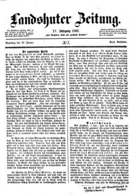Landshuter Zeitung Samstag 10. Januar 1863