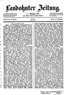 Landshuter Zeitung Dienstag 20. Januar 1863