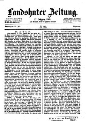 Landshuter Zeitung Mittwoch 22. Juli 1863