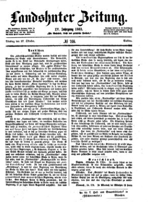 Landshuter Zeitung Dienstag 27. Oktober 1863