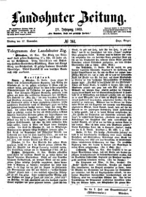 Landshuter Zeitung Dienstag 17. November 1863