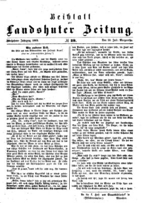 Landshuter Zeitung Montag 20. Juli 1863