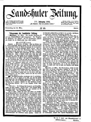Landshuter Zeitung Donnerstag 24. März 1864