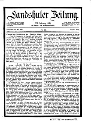 Landshuter Zeitung Donnerstag 31. März 1864