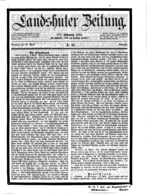 Landshuter Zeitung Sonntag 17. April 1864