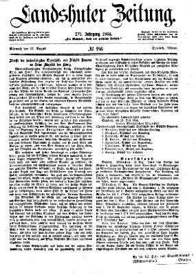 Landshuter Zeitung Mittwoch 17. August 1864