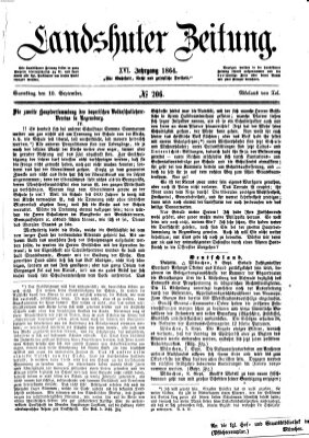Landshuter Zeitung Samstag 10. September 1864
