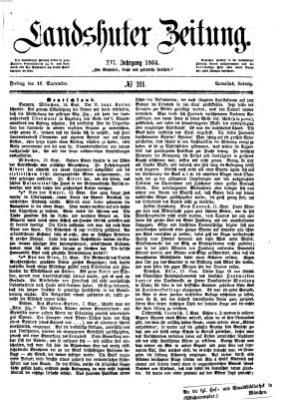 Landshuter Zeitung Freitag 16. September 1864