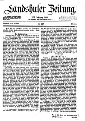 Landshuter Zeitung Mittwoch 5. Oktober 1864