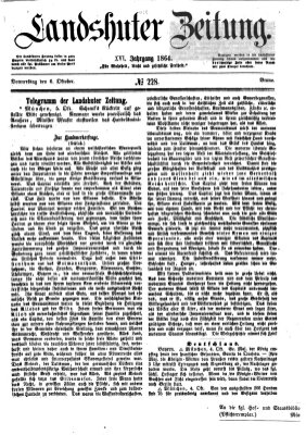 Landshuter Zeitung Donnerstag 6. Oktober 1864