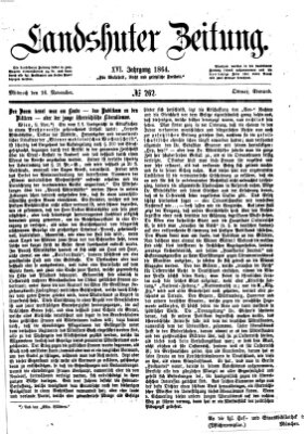 Landshuter Zeitung Mittwoch 16. November 1864