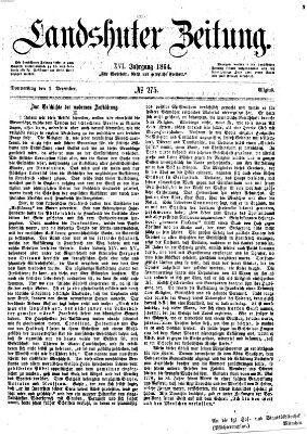 Landshuter Zeitung Donnerstag 1. Dezember 1864
