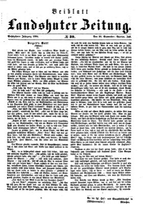Landshuter Zeitung Montag 26. September 1864