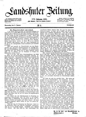 Landshuter Zeitung Donnerstag 5. Januar 1865