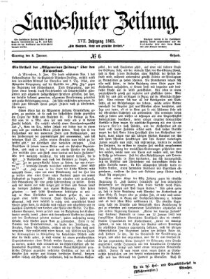 Landshuter Zeitung Sonntag 8. Januar 1865