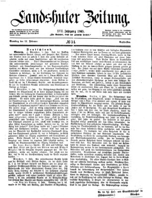 Landshuter Zeitung Samstag 11. Februar 1865
