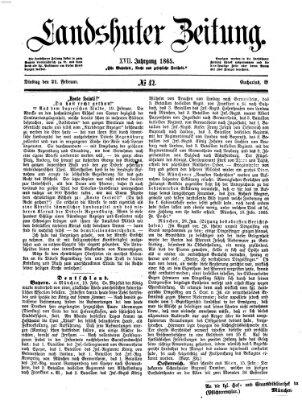 Landshuter Zeitung Dienstag 21. Februar 1865