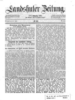 Landshuter Zeitung Mittwoch 21. Juni 1865