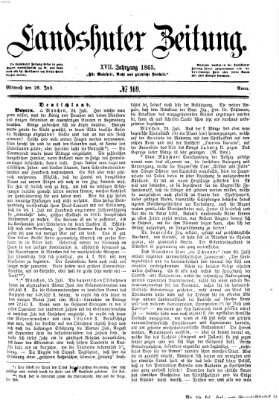 Landshuter Zeitung Mittwoch 26. Juli 1865