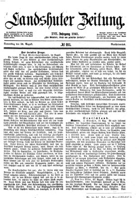 Landshuter Zeitung Donnerstag 24. August 1865