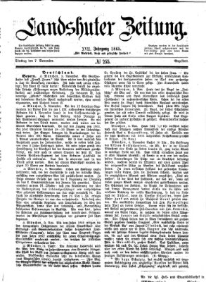 Landshuter Zeitung Dienstag 7. November 1865